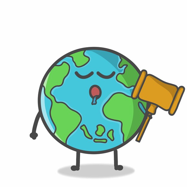 Cute globe earth character flat cartoon emoticon vector plantilla diseño ilustración