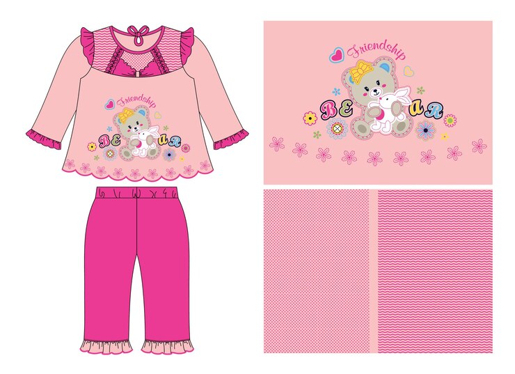 Vector cute gráficos chica ropa camiseta diseño vector ilustración