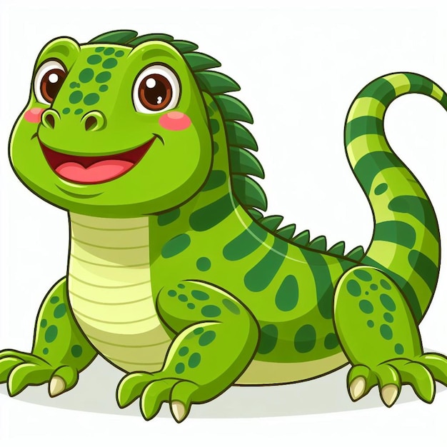 Vector cute iguana vector ilustración de dibujos animados