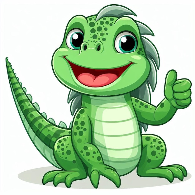 Cute Iguana Vector Ilustración de dibujos animados