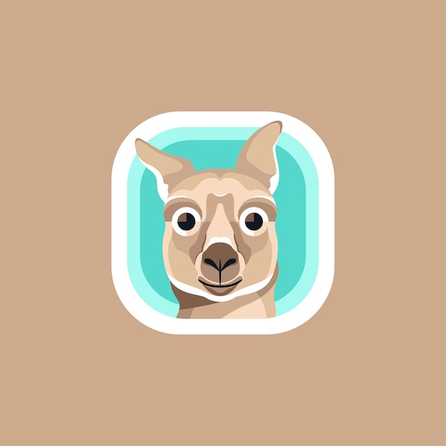 Cute kangaroo app icons logo vector