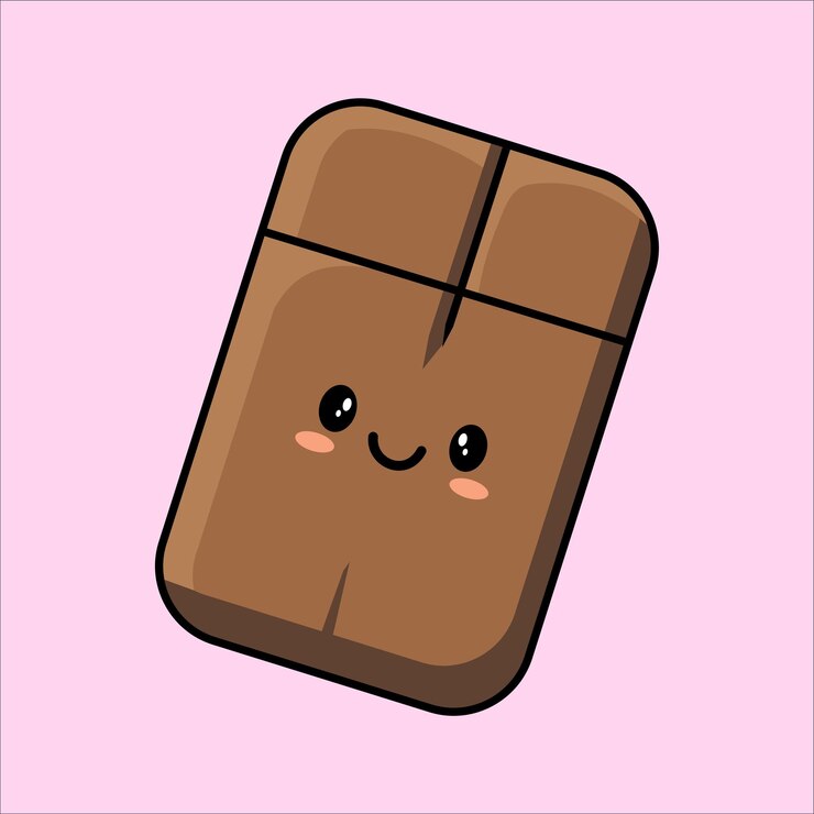 Cute Kawaii Chocolate Bar Illustration