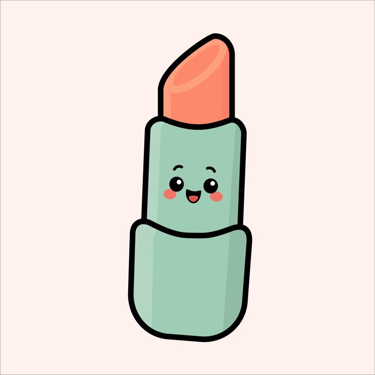Cute Kawaii Lipstick Cartoon