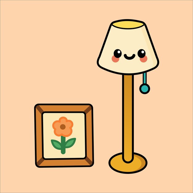 Cute Lamp and Flower Picture