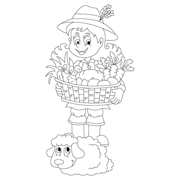 Cute Line Art Coloring book pagesillaustration