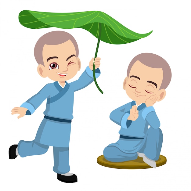 Cute Little Shaolin Monk juguetón y relajante