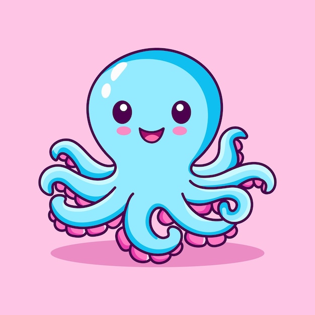 Cute Octopus Vector Vida marina y temas submarinos