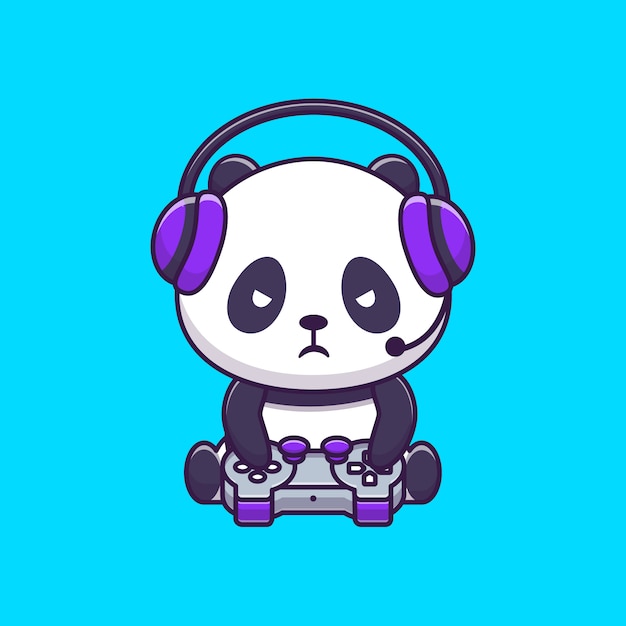 Cute panda gaming