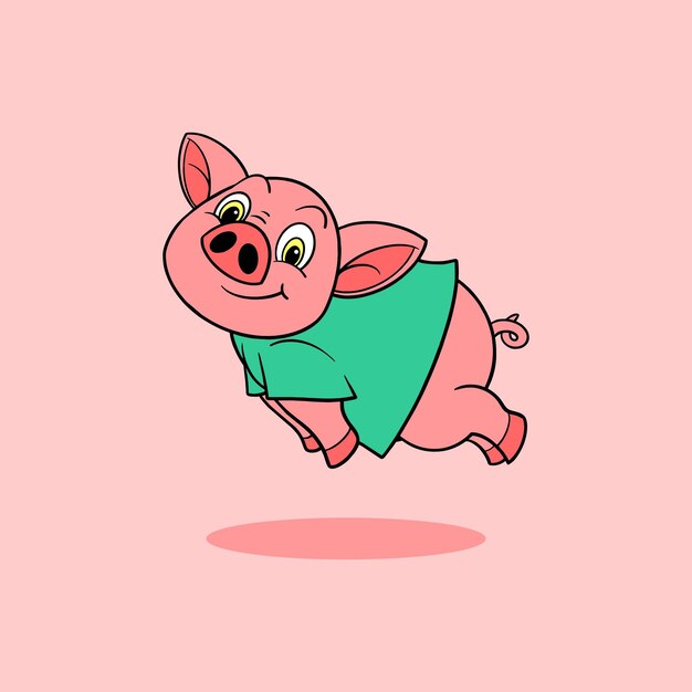 Vector cute pig cartoon