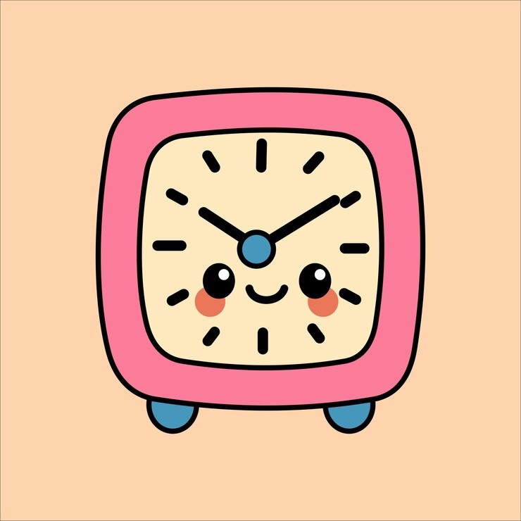 Cute Pink Cartoon Alarm Clock