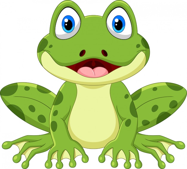 Cute rana de dibujos animados