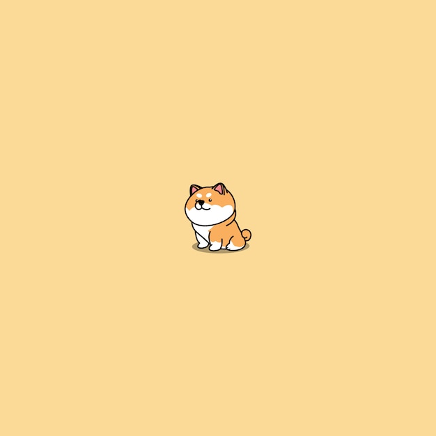Cute shiba inu perro sentado dibujos animados