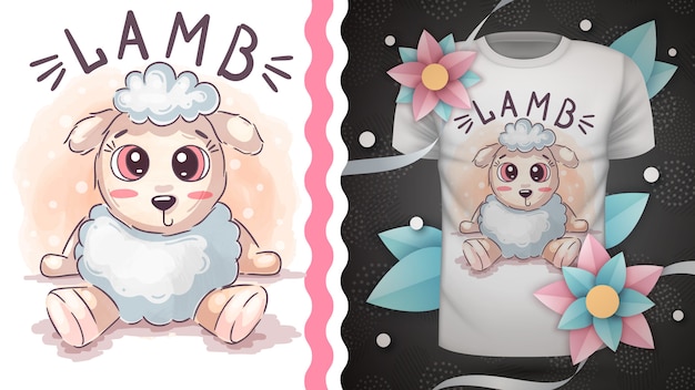 Cute teddy lamb - idea para camiseta estampada