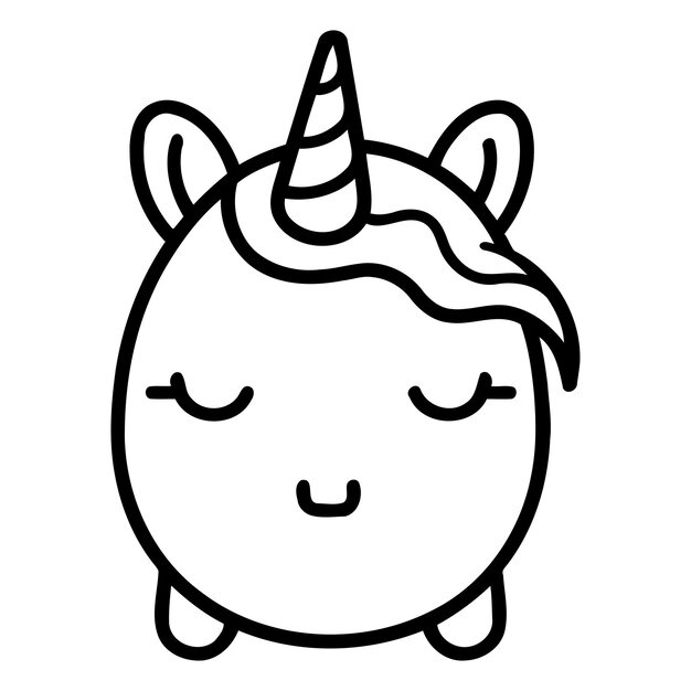 cute unicornio cabeza kawaii personaje icono vector ilustración diseño icono