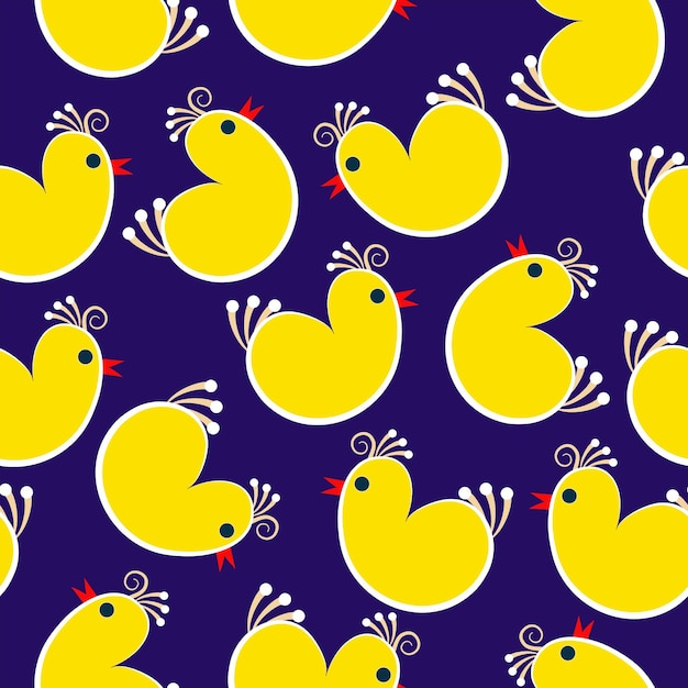 cute_yellow_coloured_tiny_cuckoos_vector_pattern_design.