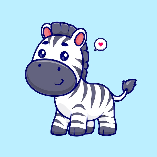 Vector cute zebra standing cartoon vector icono ilustración animal naturaleza icono concepto aislado plano