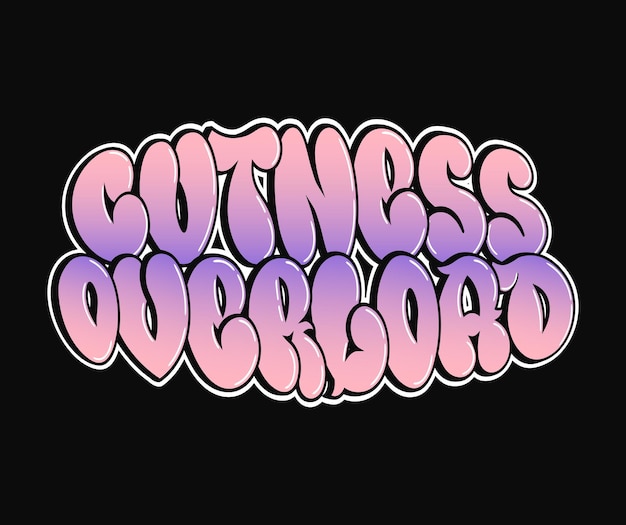Cuteza sobrecarga de frase grafiti carta de estilo cómico