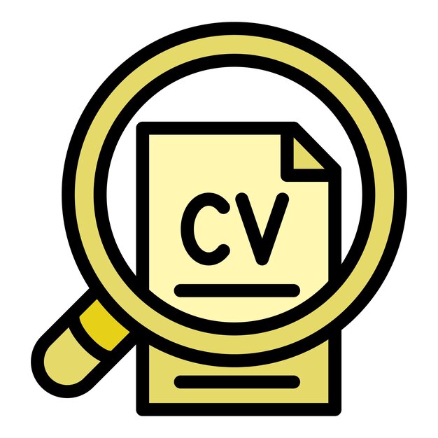 Cv buscar icono contorno vector Entrevista digital Oferta de carrera