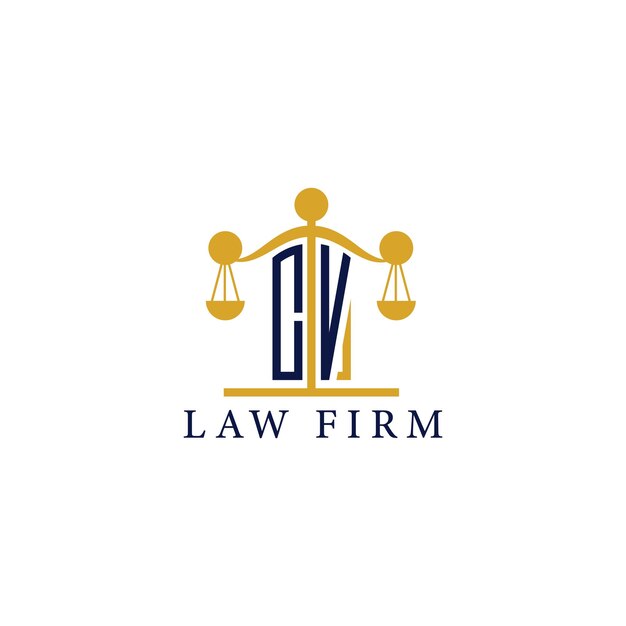 CV Logotipo moderno de un bufete de abogados con balanzas de justicia