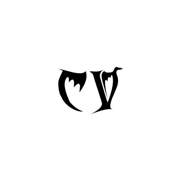 CV monograma logotipo diseño carta texto nombre símbolo monocromo logotipo alfabeto carácter simple logotipo