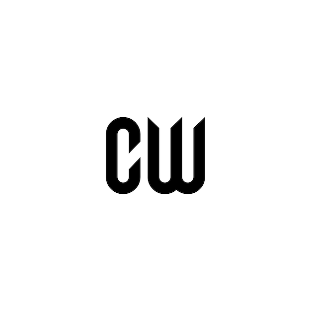 CW monograma logotipo diseño letra texto nombre símbolo monocromo logotipo alfabeto carácter simple logotipo
