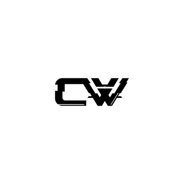 CW monograma logotipo diseño letra texto nombre símbolo monocromo logotipo alfabeto carácter simple logotipo