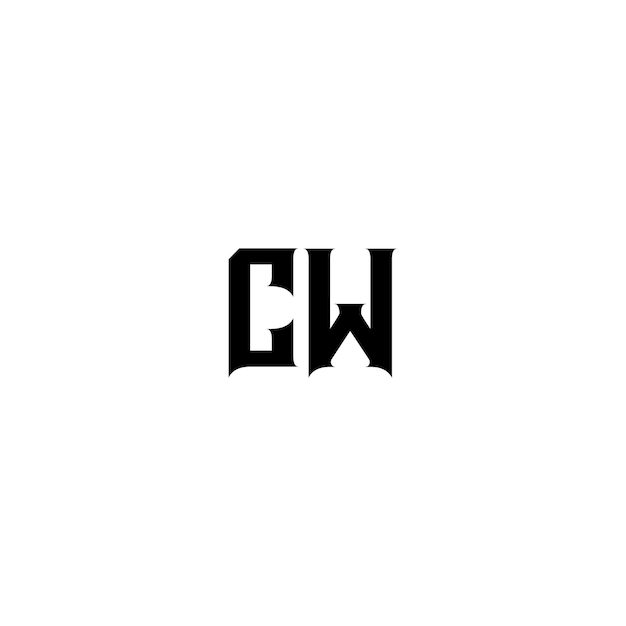 CW monograma logotipo diseño letra texto nombre símbolo monocromo logotipo alfabeto carácter simple logotipo