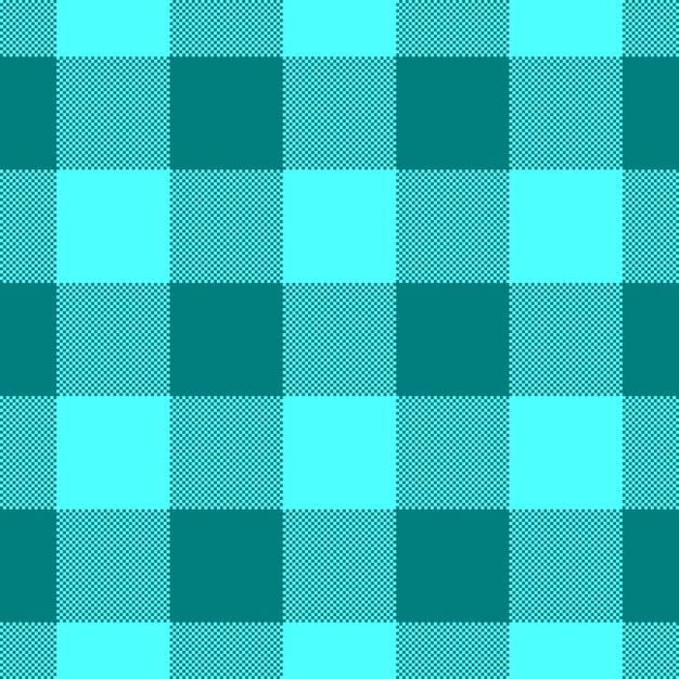 Cyan color tartan comprobar plaid patrón sin costura pixel plaid a cuadros plaid textura de fondo