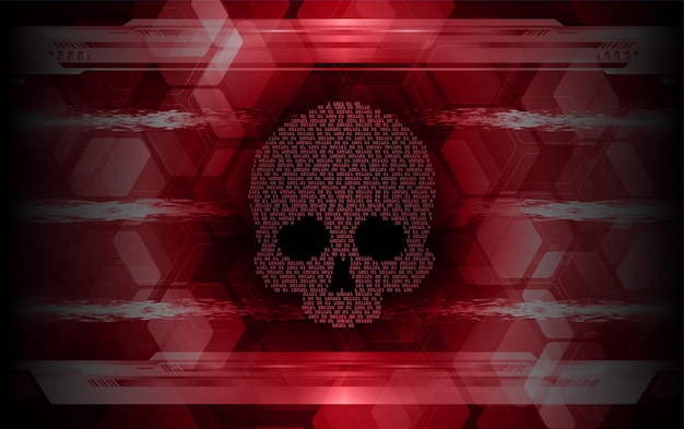 Vector cyber hacker ataque fondo cráneo vector