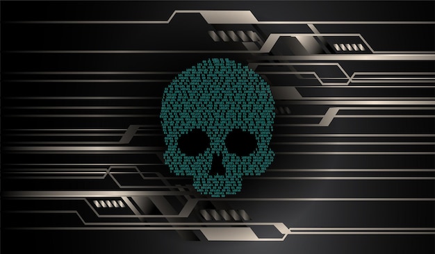 cyber hacker ataque fondo cráneo vector