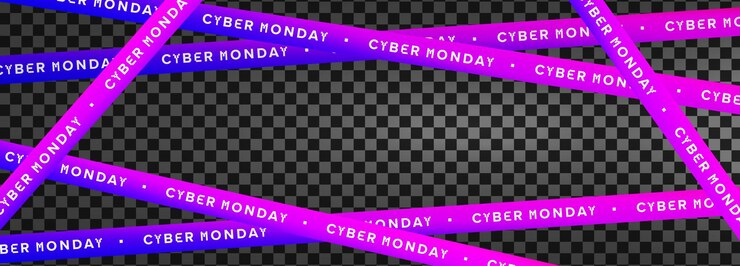 Vector cyber lunes cinta de gradiente pancarta de neón franja de advertencia futurista con texto brillante en transparente