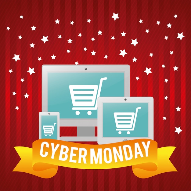 Vector cyber ​​lunes ecommerce design