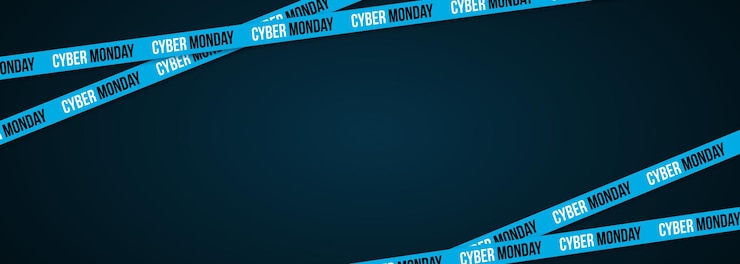 Vector cyber monday banner blue cintas cruzadas