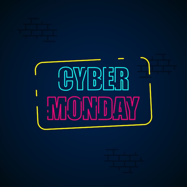 Cyber monday banner web. venta de lunes cibernético