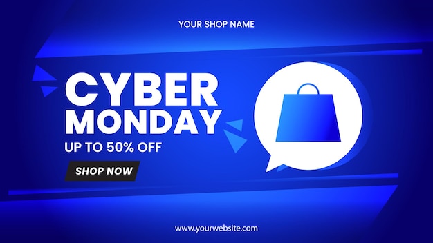 Cyber Monday Descuento fuera de fondo Diseño de ilustración vectorial