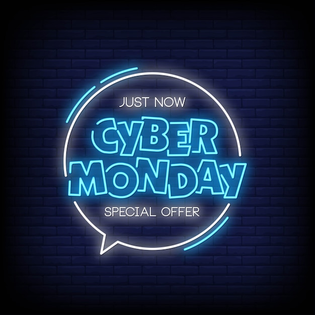 Cyber monday letreros de neón