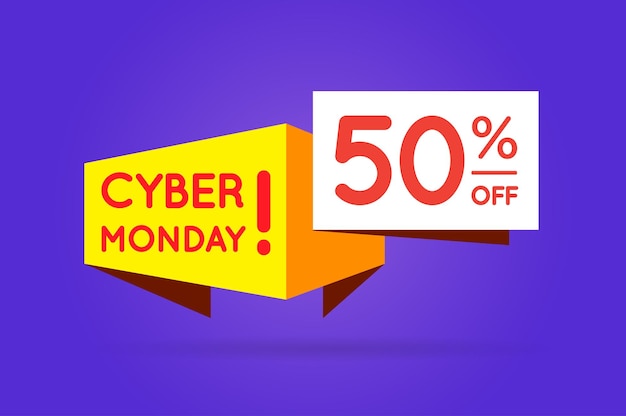 Cyber monday sale sign banner poster listo para web e print vector super mega enorme venta con oferta especial