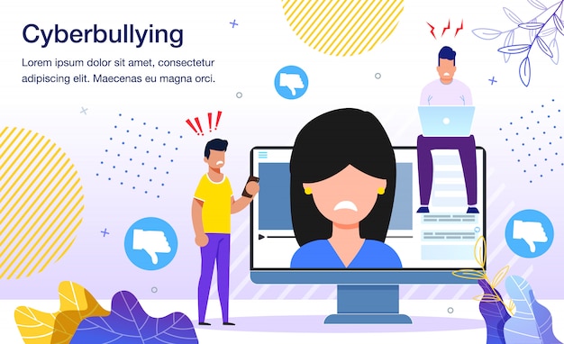 Cyberbullying en redes sociales flat