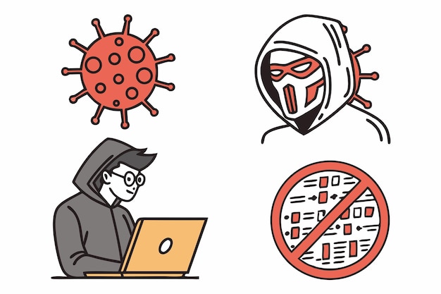 Cybersecurity Threats Virus and Hacker