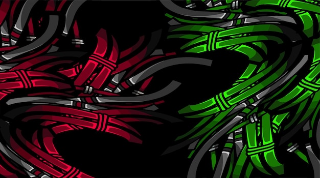 cyborg de alambre fresco con color verde rojo