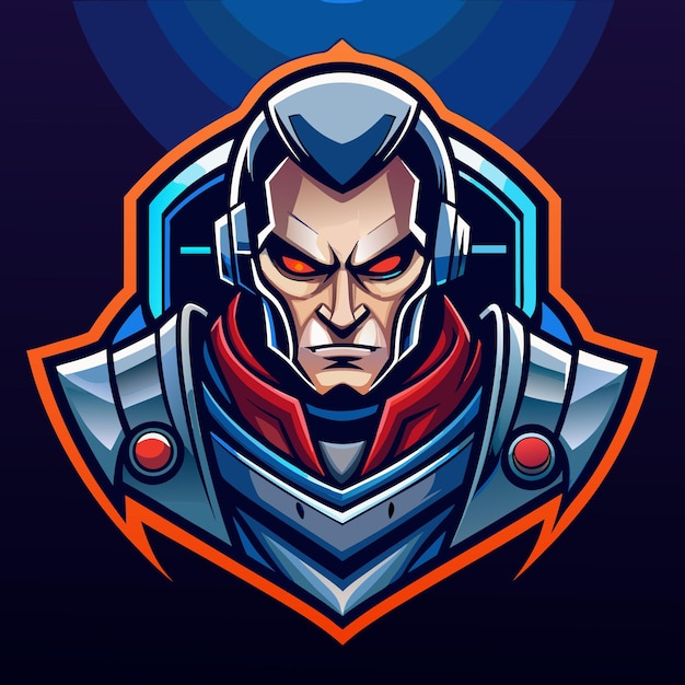 Cyborg Pro jugador esport juego mascota plantilla de logotipo