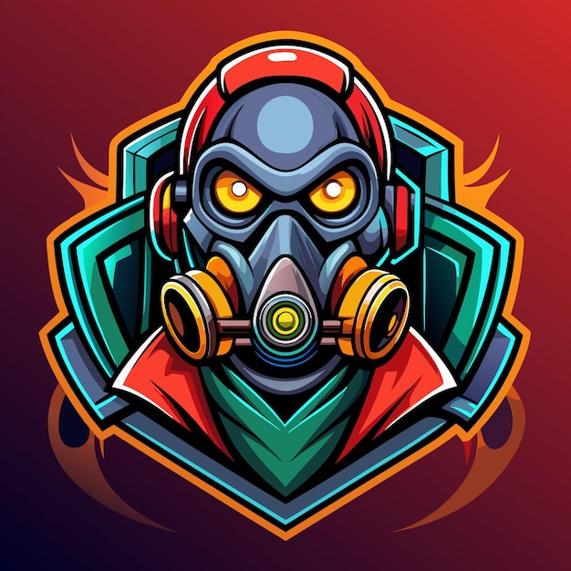 Cyborg Pro jugador esport juego mascota plantilla de logotipo