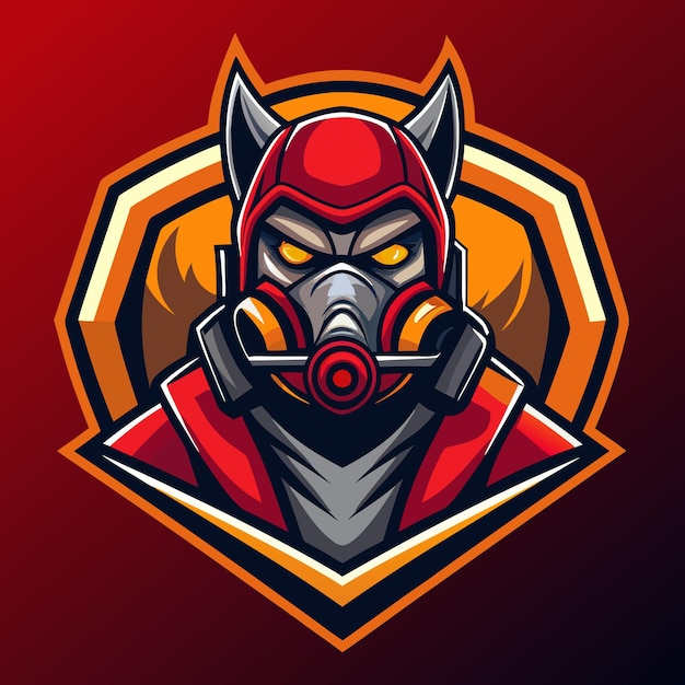 Cyborg Pro jugador esport juego mascota plantilla de logotipo