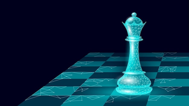 D ajedrez rey silueta dibujo juego poligonal estrategia juego objeto gráfico elemento concepto de negocio