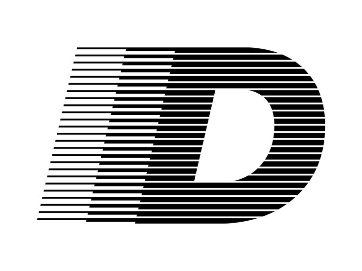 Vector d alfabeto logo línea velocidad abstracto ilusión óptica franja símbolo de medio tono icono ilustración vectorial
