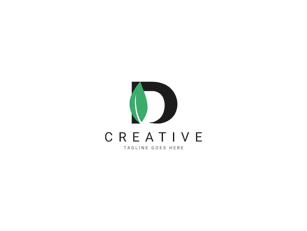 D Carta creativa con logotipo de hoja para negocios ecológicos