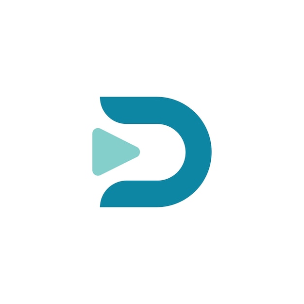 D carta Logo plantilla Vector