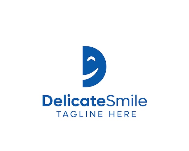 D Carta Logo de sonrisa plantilla un logotipo azul para una empresa que dice quot sonrisa fresca quot