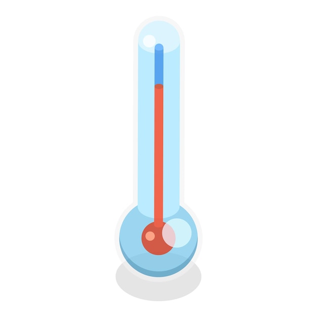 D conjunto de termómetros de vector plano isométrico para la medición de la temperatura en interiores y exteriores