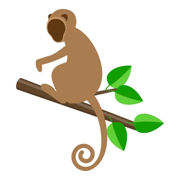 D conjunto de vectores planos isométricos de animales de zoológico artículo de colección de vida silvestre